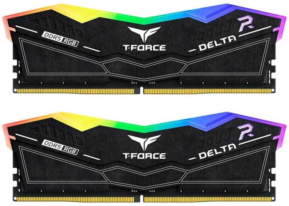 RAM DDR5 Team Group T-FORCE D-ELTA RGB atmintis 32GB (2x16GB) 6400MHz CL32 1.35V juoda