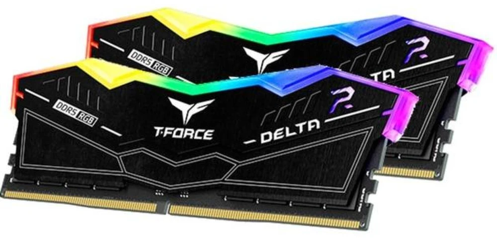 RAM DDR5 Team Group T-FORCE D-ELTA RGB atmintis 32GB (2x16GB) 6400MHz CL32 1.35V juoda