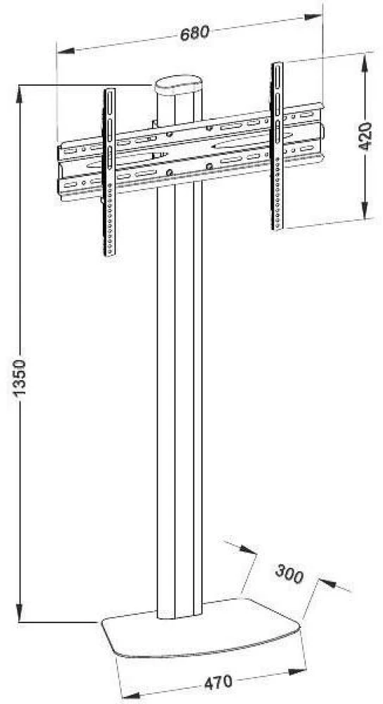 Laikiklis TECHLY 104462 Techly Floor stovas televizoriui LCD/LED/Plasma 32-55 40kg VESA reguliuojamas