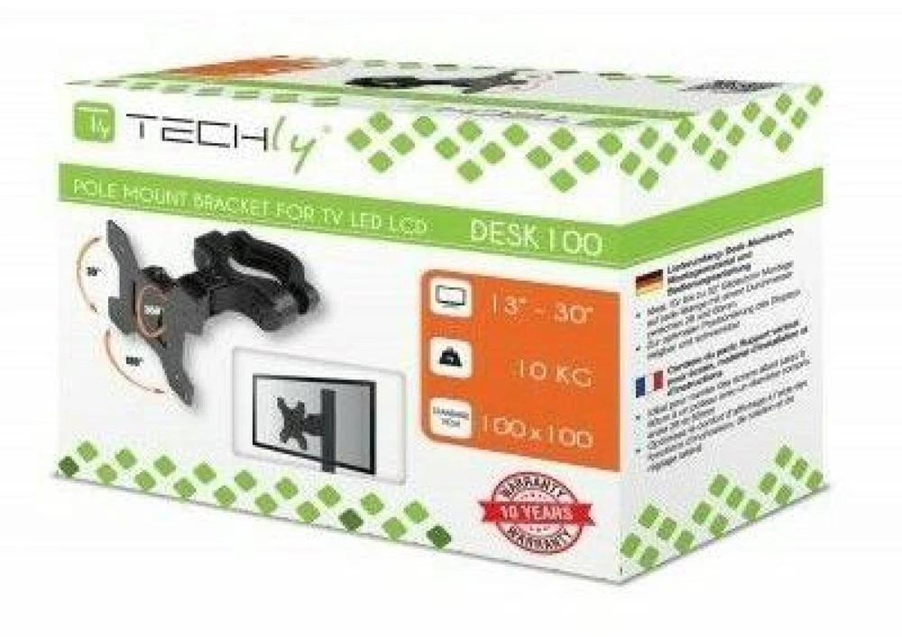 Techly ICALCD100BK monitoriaus laikiklis arba stovas Juoda