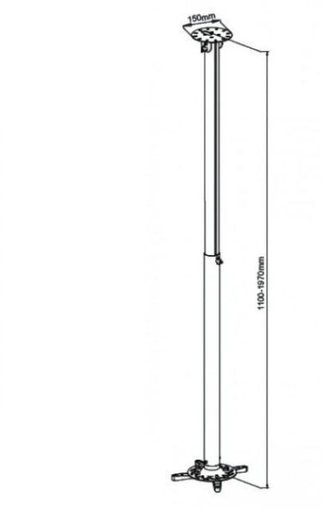 Projektorius TECHLY 301597 Techly Universal projector lubinis laikiklis mount 110-197 cm 15 kg sidabrinis