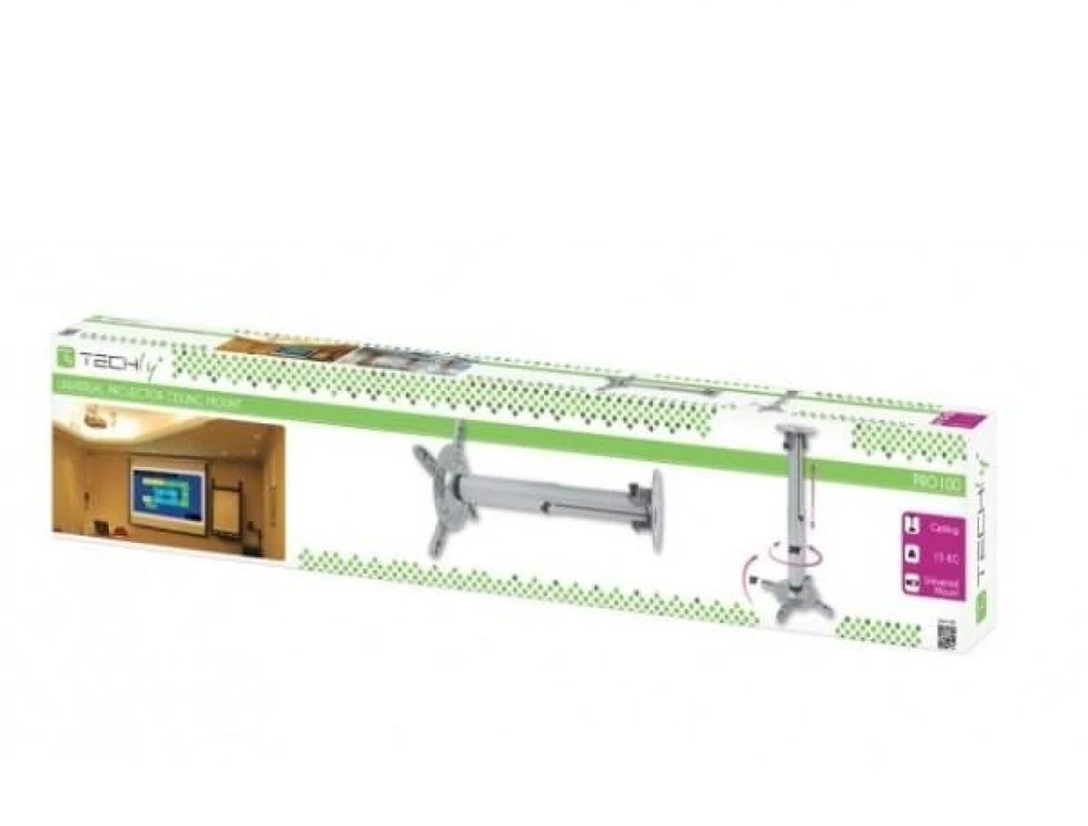 Projektorius TECHLY 301597 Techly Universal projector lubinis laikiklis mount 110-197 cm 15 kg sidabrinis