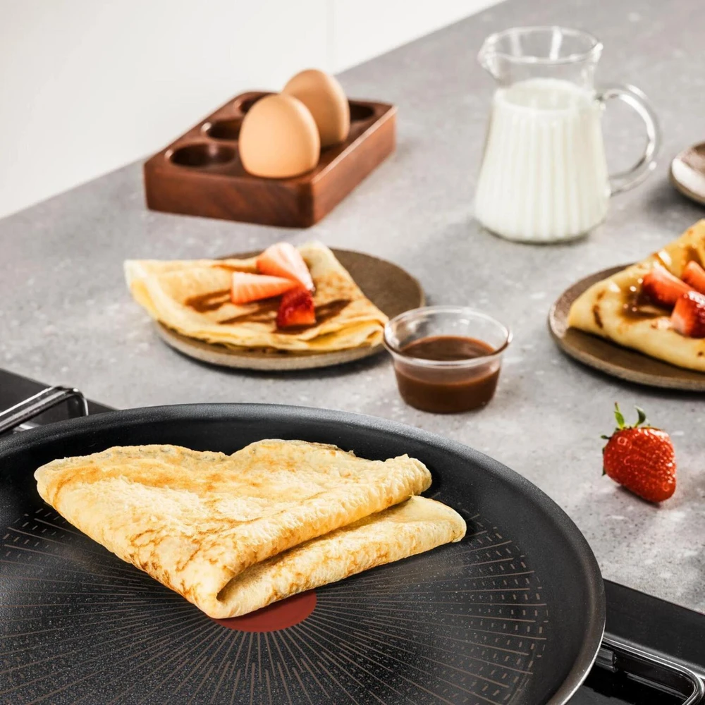 Tefal Crêpe keptuvė Experience Unbreakable G33438, 25cm, juoda, FusionCore danga, indukcija, Thermo-Signal