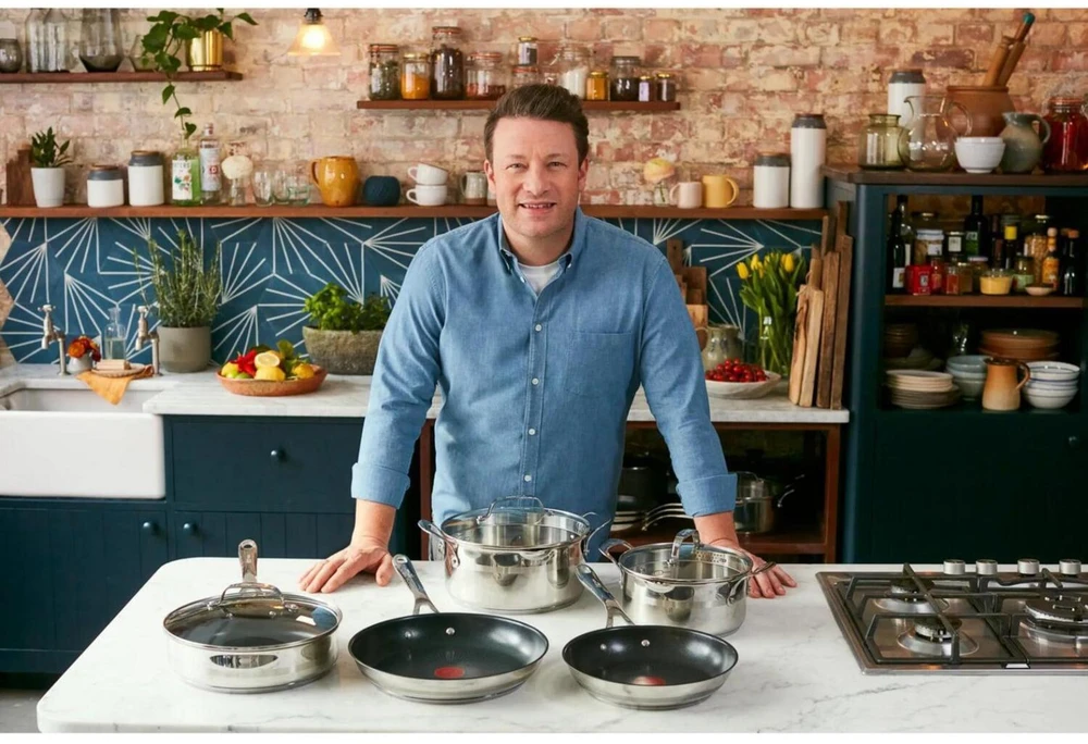 Tefal Keptuvė By Jamie Oliver Cook Smart E31004, 24 cm, nerūdijantis plienas, Titanium 2X neprideganti danga, Thermo-Signal