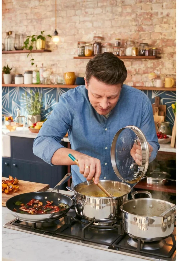 Tefal keptuvė Jamie Oliver Cook Smart E31002, 20cm, 1.24l, 250°C, nerūdijantis plienas, titano 2X neprideganti danga