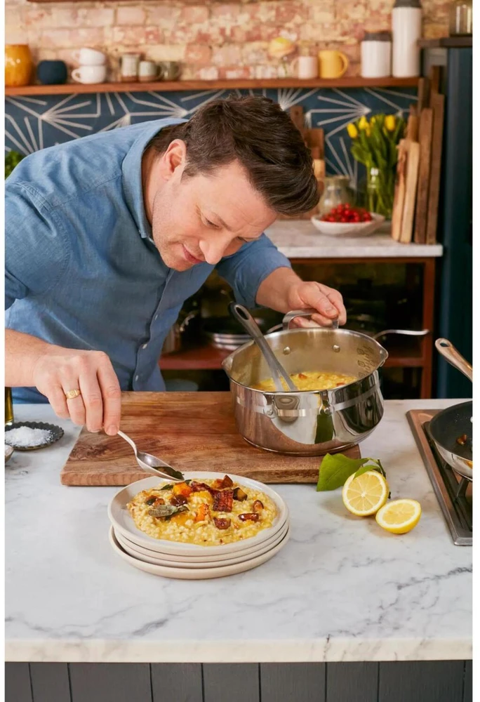 Tefal keptuvė Jamie Oliver Cook Smart E31002, 20cm, 1.24l, 250°C, nerūdijantis plienas, titano 2X neprideganti danga