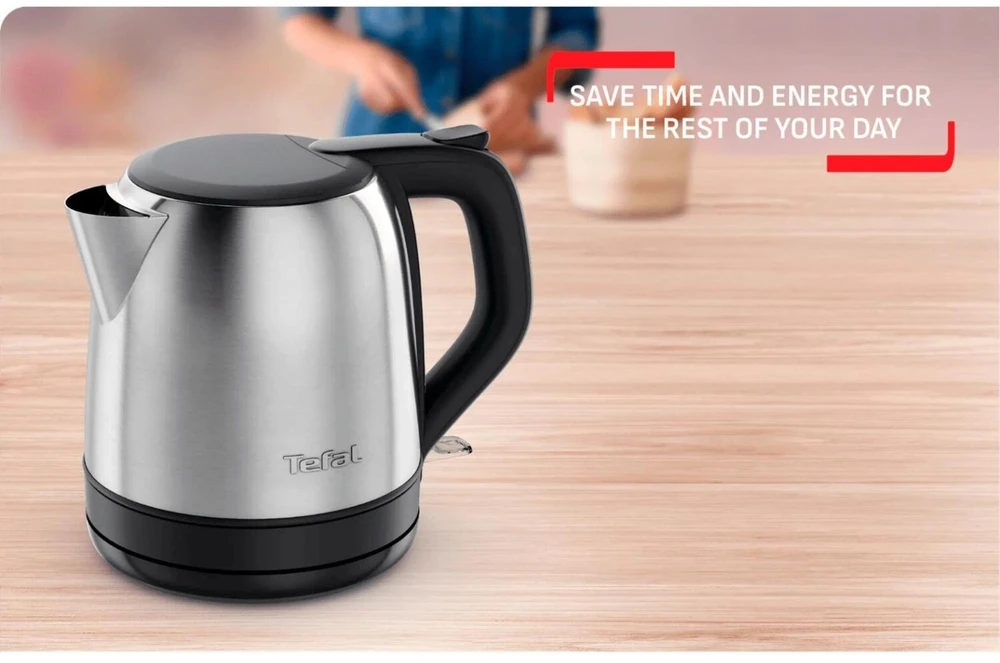 Tefal Virdulys KO5S2DE Subito, 2400W, 1l, 220-240V, nerūdijantis plienas/juodas, automatinis išsijungimas, apsauga nuo perkaitimo