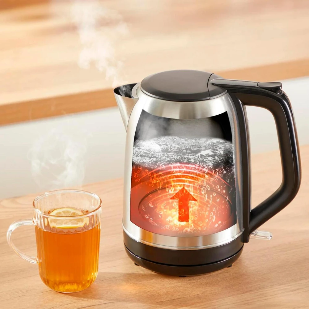 Tefal Virdulys KO5S2DE Subito, 2400W, 1l, 220-240V, nerūdijantis plienas/juodas, automatinis išsijungimas, apsauga nuo perkaitimo