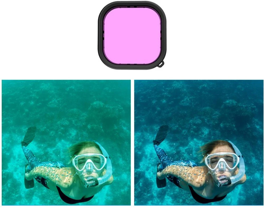 Objektyvo vandeniui atsparus filtrų rinkinys Telesin skirtas GoPro Hero 9 / Hero 10 / Hero 11 / Hero 12