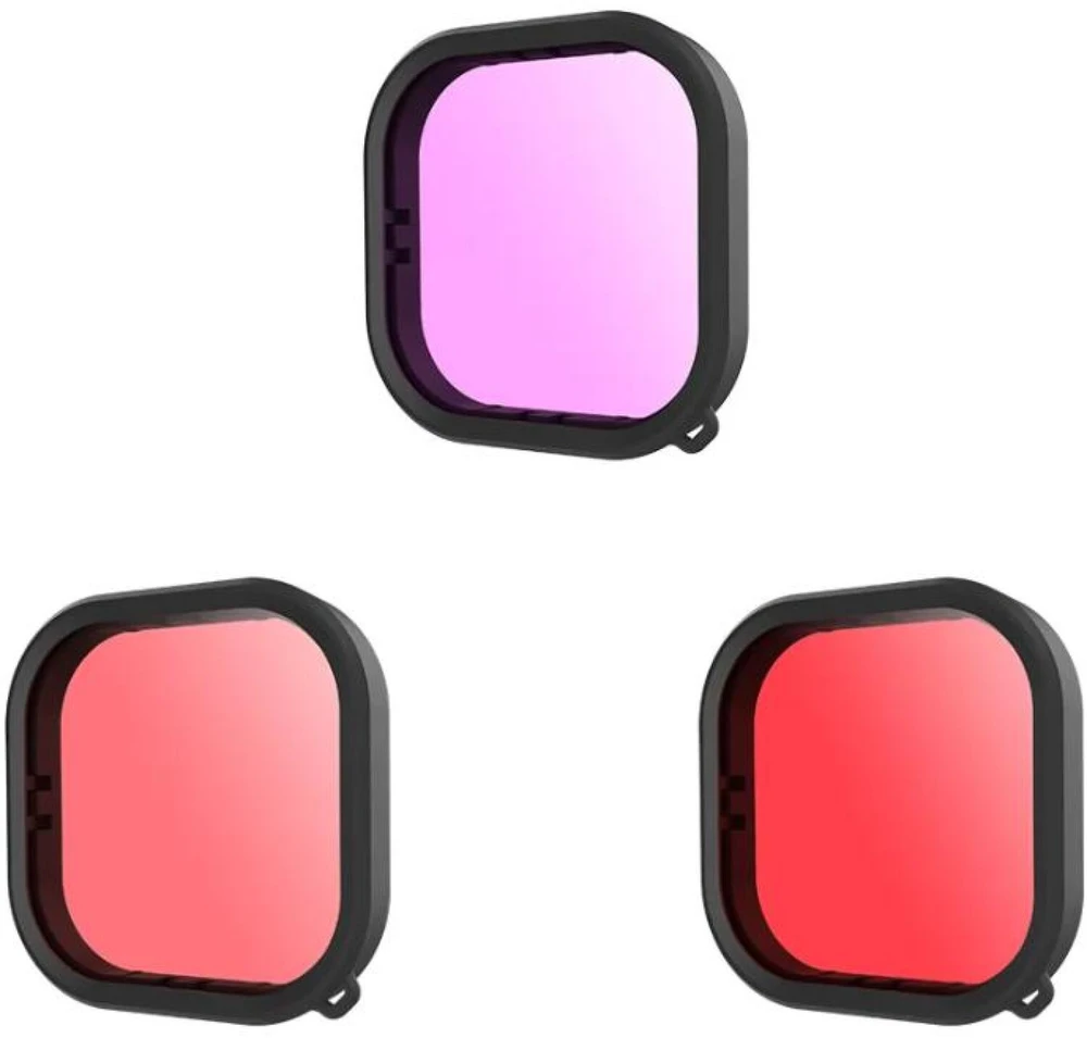 Objektyvo vandeniui atsparus filtrų rinkinys Telesin skirtas GoPro Hero 9 / Hero 10 / Hero 11 / Hero 12