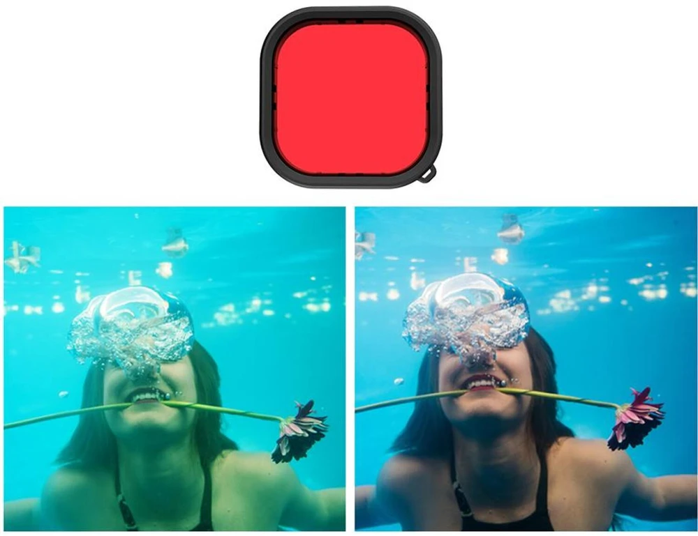 Objektyvo vandeniui atsparus filtrų rinkinys Telesin skirtas GoPro Hero 9 / Hero 10 / Hero 11 / Hero 12