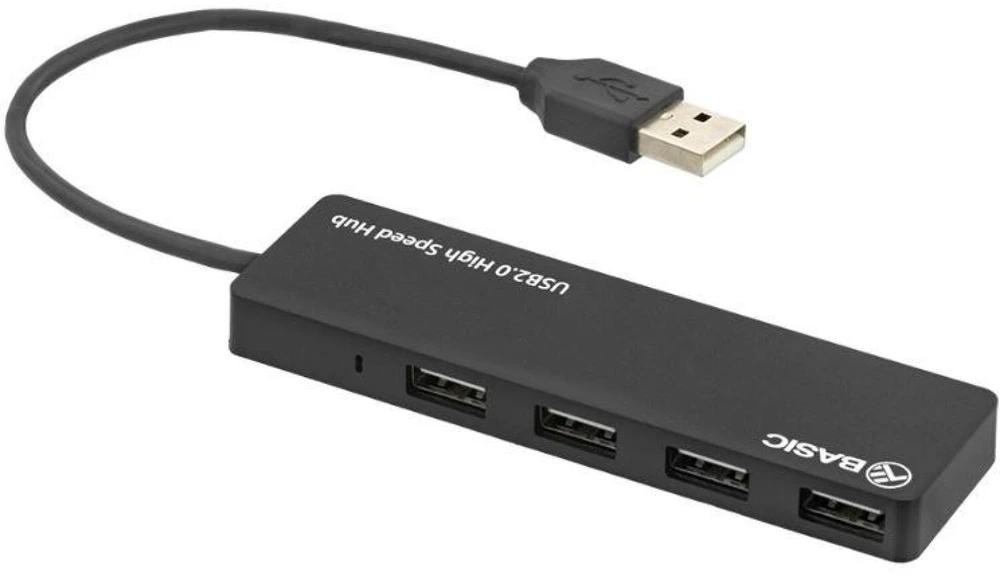USB 2.0 šakotuvas su 4 prievadais Tellur Basic, juodas