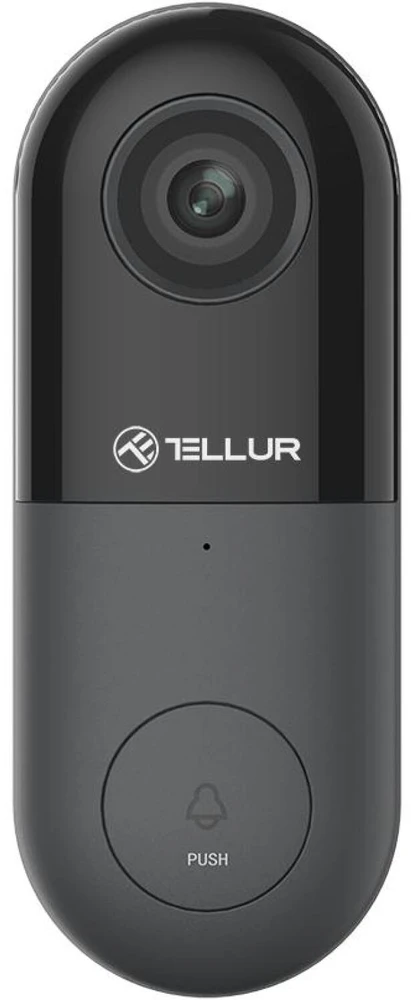 „Tellur“ vaizdo durų skambutis su WiFi, 1080P, PIR, laidinis, juodas