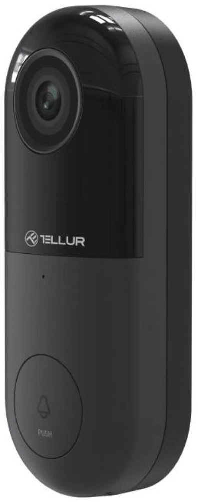 „Tellur“ vaizdo durų skambutis su WiFi, 1080P, PIR, laidinis, juodas