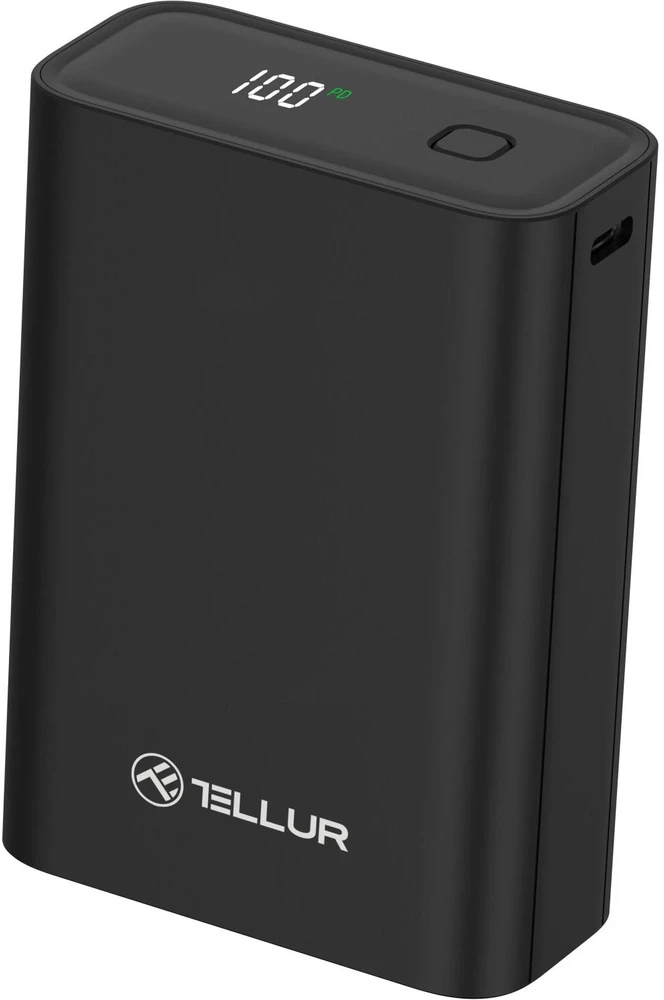 Juoda 20000 mAh išorinė baterija Tellur PD702 Compact Pro