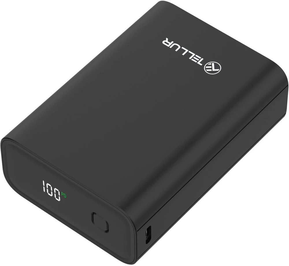 Juoda 20000 mAh išorinė baterija Tellur PD702 Compact Pro