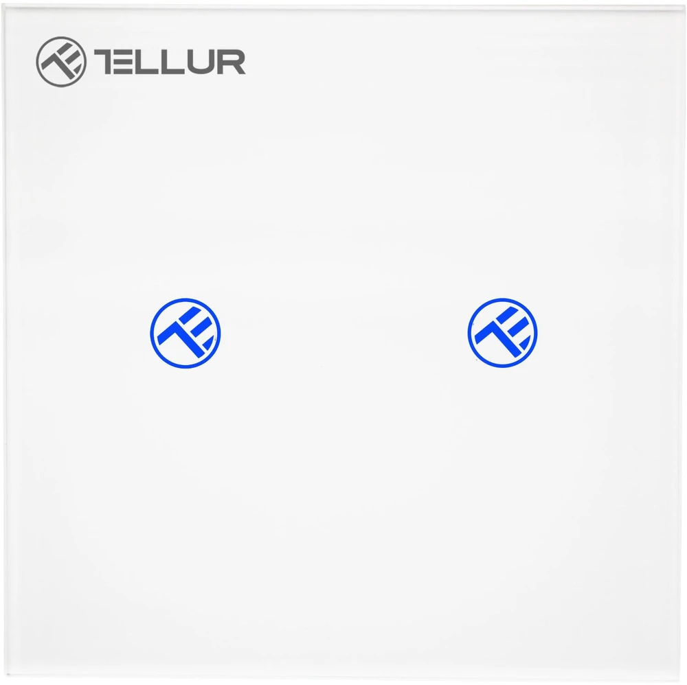 „Tellur“ išmanusis WiFi jungiklis, SS2N, 2 prievadai, 1800 W, Baltas