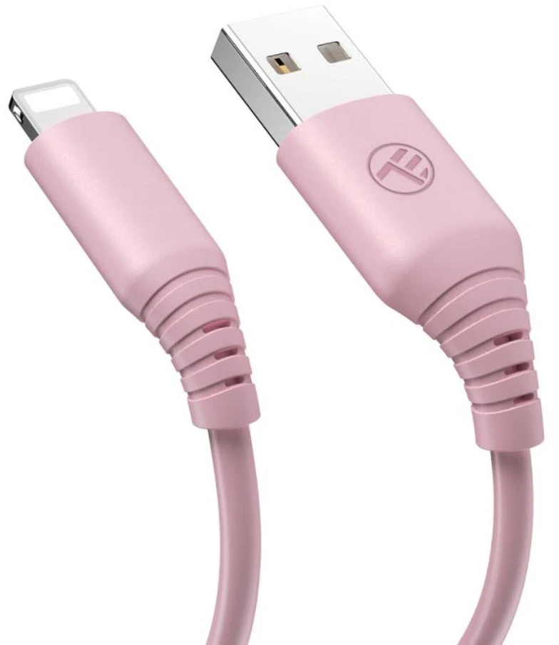 Tellur Silikono USB į Lightning kabelis 3A 1m rožinis