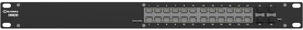 Maršrutizatorius Teltonika SWM281 valdomas L2+ Gigabit Ethernet (10/100/1000) komutatorius, juodas