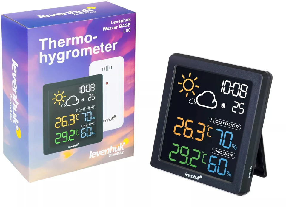 Orų stotis Levenhuk Termohigrometras Levenhuk Wezser BESE L80