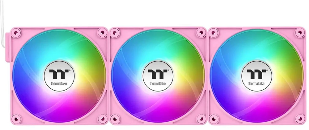 Thermaltake CT140 EX ARGB Sync kompiuterio aušinimo ventiliatorius burbulas rožinis 3 vnt.