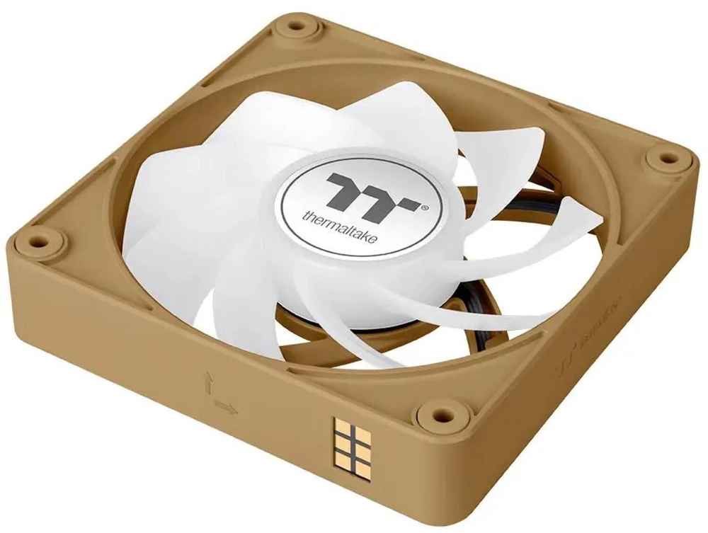 140 mm „Thermaltake CT140 EX Reverse ARGB Sync“ kompiuterio aušinimo ventiliatorius, žvyro ir smėlio spalvos, 3 vnt.