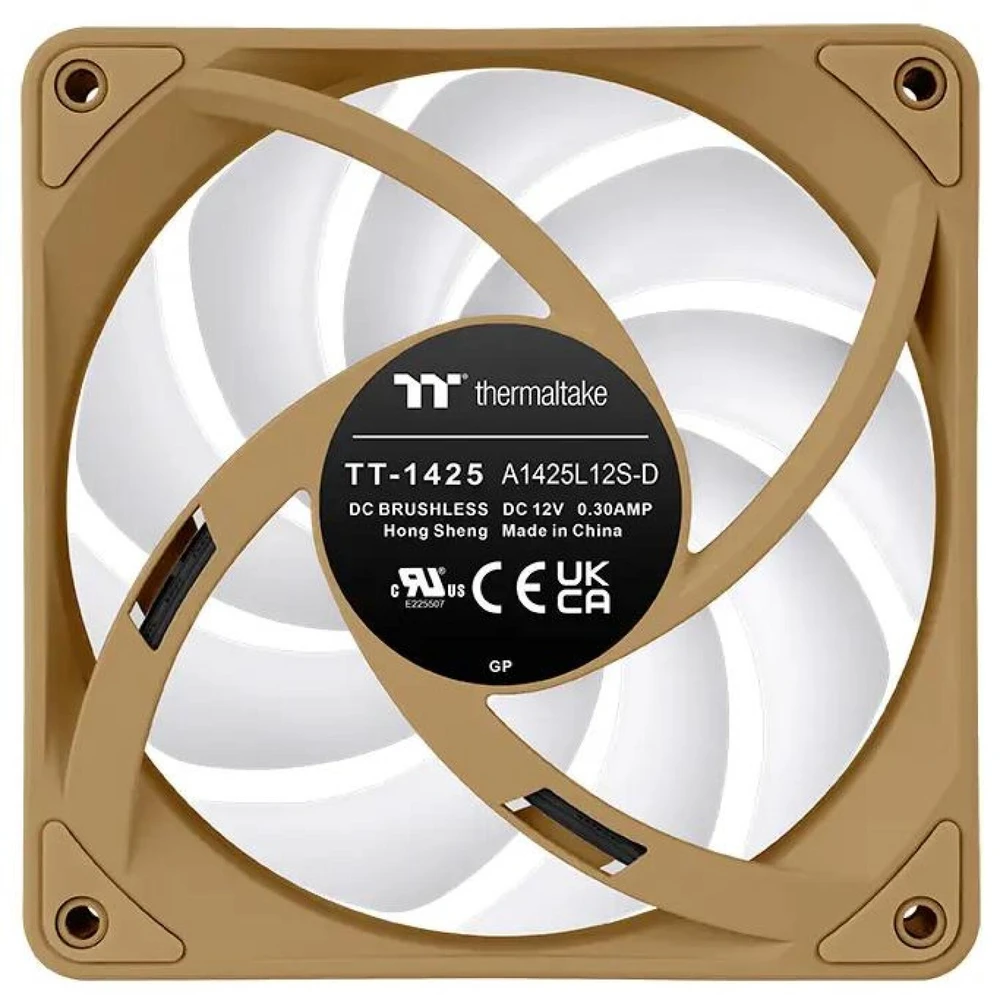 140 mm „Thermaltake CT140 EX Reverse ARGB Sync“ kompiuterio aušinimo ventiliatorius, žvyro ir smėlio spalvos, 3 vnt.