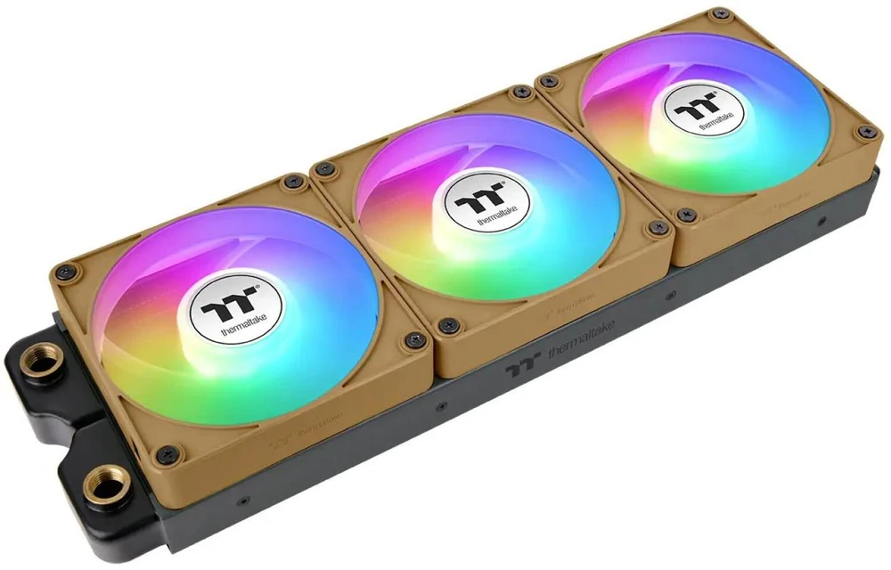140 mm „Thermaltake CT140 EX Reverse ARGB Sync“ kompiuterio aušinimo ventiliatorius, žvyro ir smėlio spalvos, 3 vnt.
