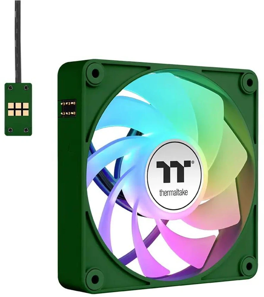 Thermaltake CT140 EX atvirkštinio ARGB sinchronizavimo kompiuterio korpuso ventiliatorius 14 cm žalias 3 vnt.