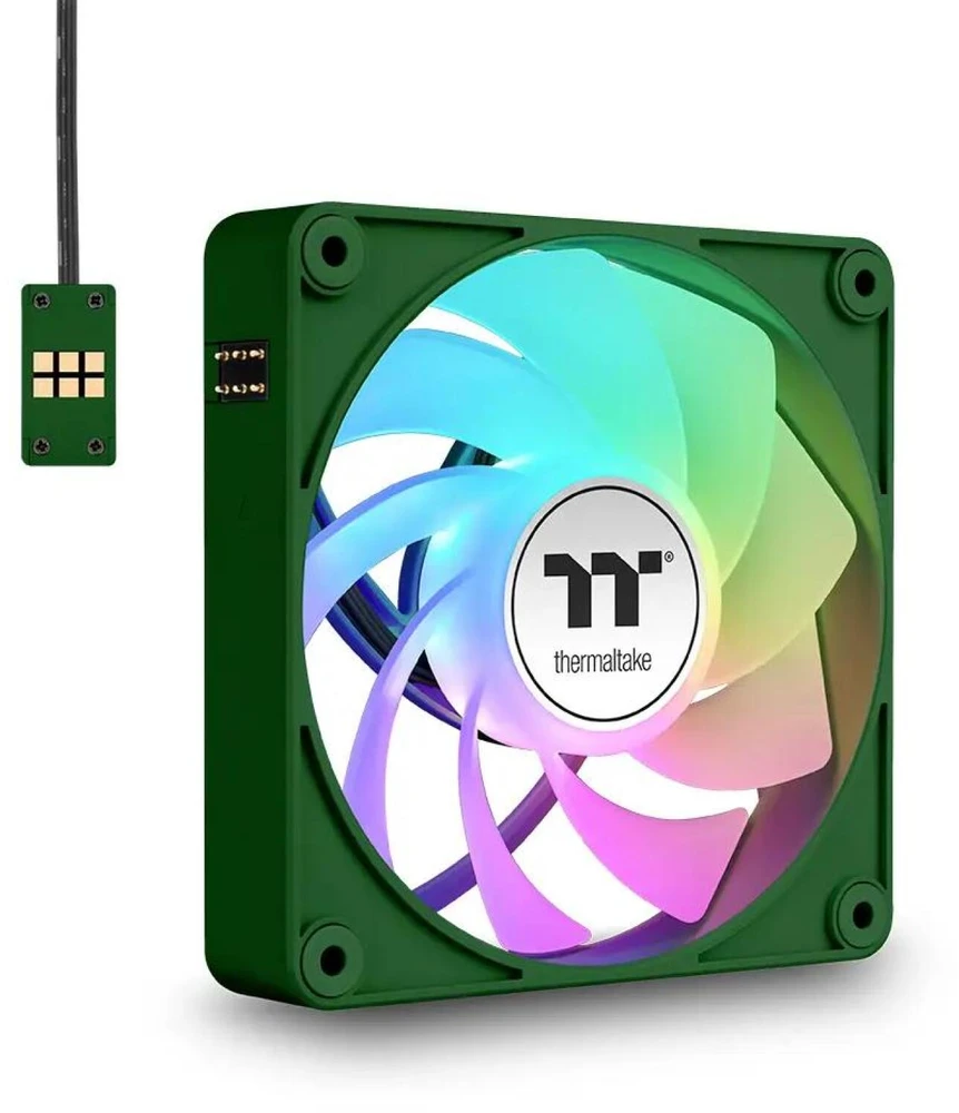 Thermaltake CT140 EX atvirkštinio ARGB sinchronizavimo kompiuterio korpuso ventiliatorius 14 cm žalias 3 vnt.