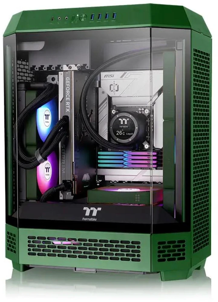 Thermaltake CT140 EX atvirkštinio ARGB sinchronizavimo kompiuterio korpuso ventiliatorius 14 cm žalias 3 vnt.