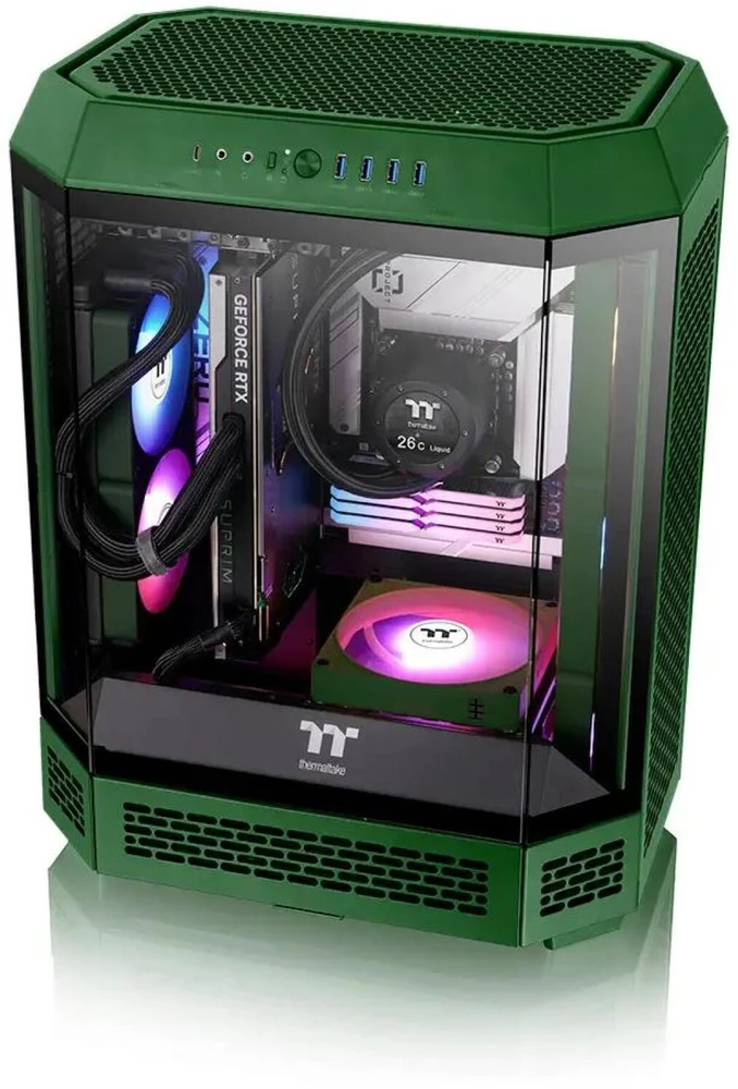 Thermaltake CT140 EX atvirkštinio ARGB sinchronizavimo kompiuterio korpuso ventiliatorius 14 cm žalias 3 vnt.