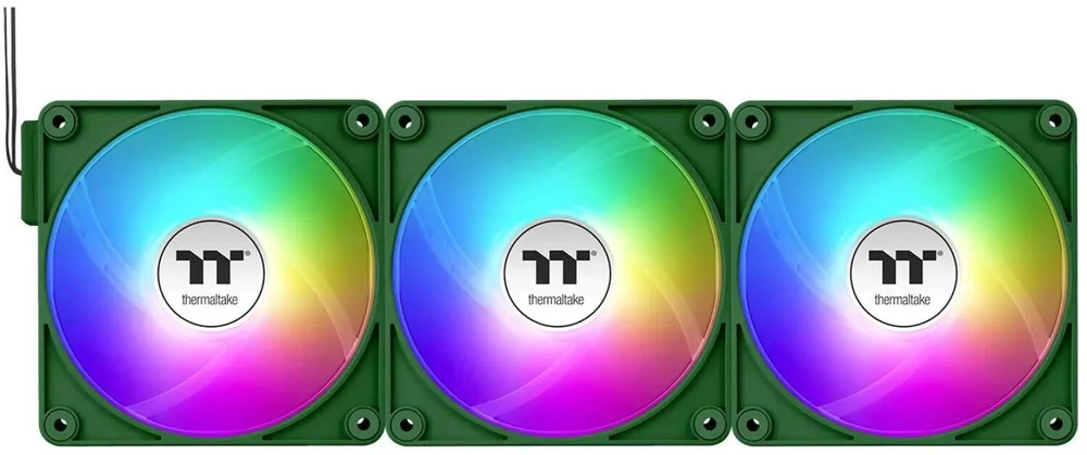 Thermaltake CT140 EX atvirkštinio ARGB sinchronizavimo kompiuterio korpuso ventiliatorius 14 cm žalias 3 vnt.