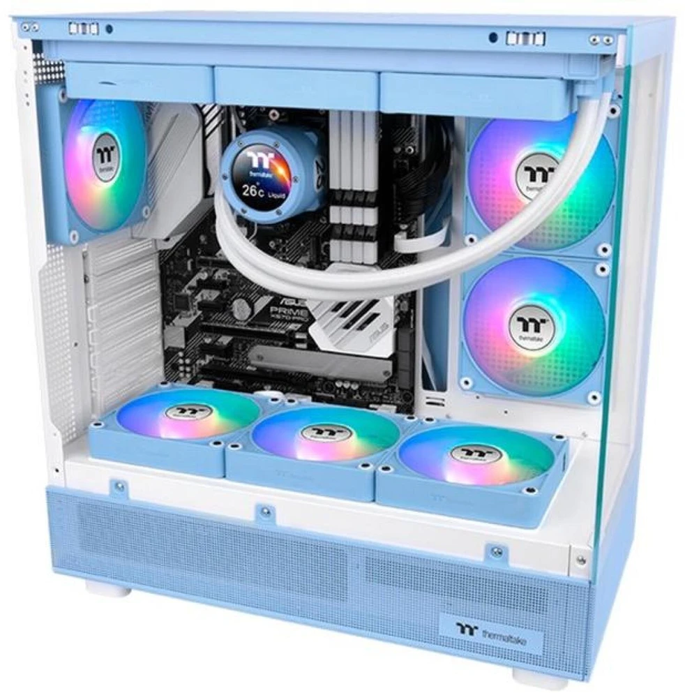 „Thermaltake CT140 EX“ atvirkštinio ventiliatoriaus „Hydrangea Mėlyna“ 3 vnt. ARGB sinchronizavimo