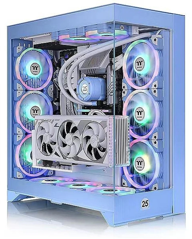 „Thermaltake CTE E660 MX“, bokšto tipo korpusas – šviesiai mėlynas, grūdintas stiklas x 2
