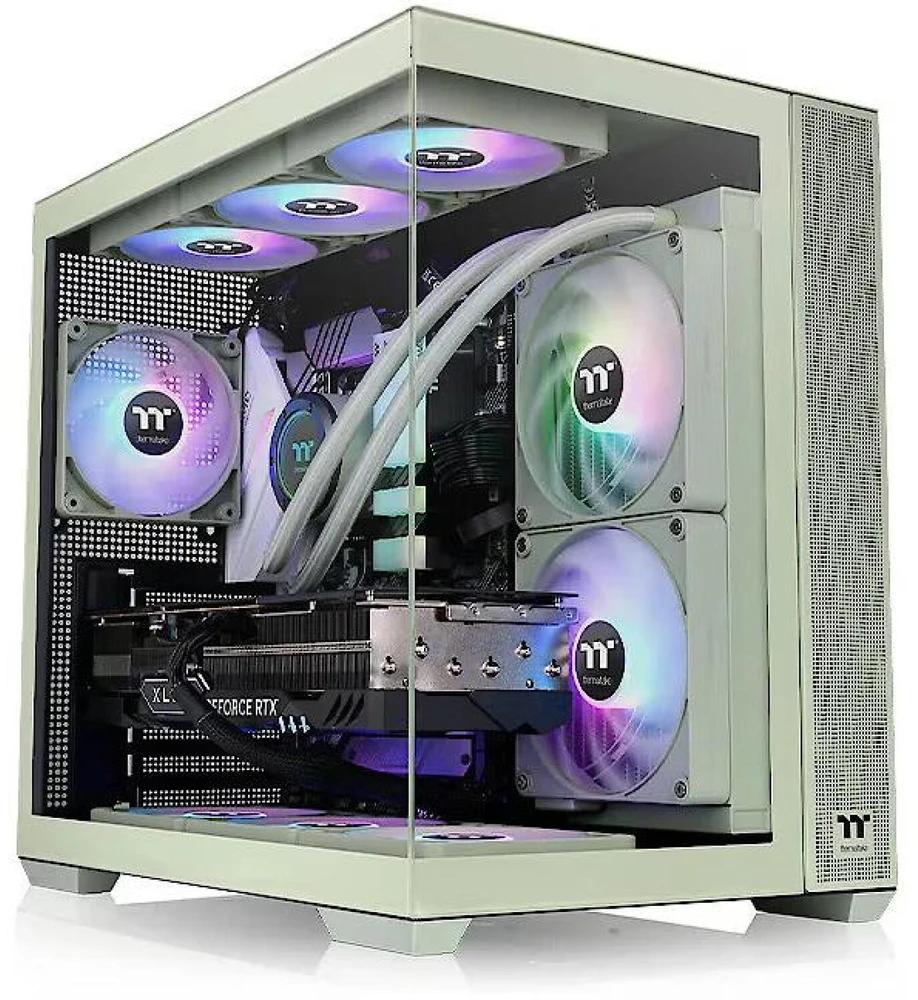 Midi Thermaltake View 380 TG ARGB Matcha Žalias