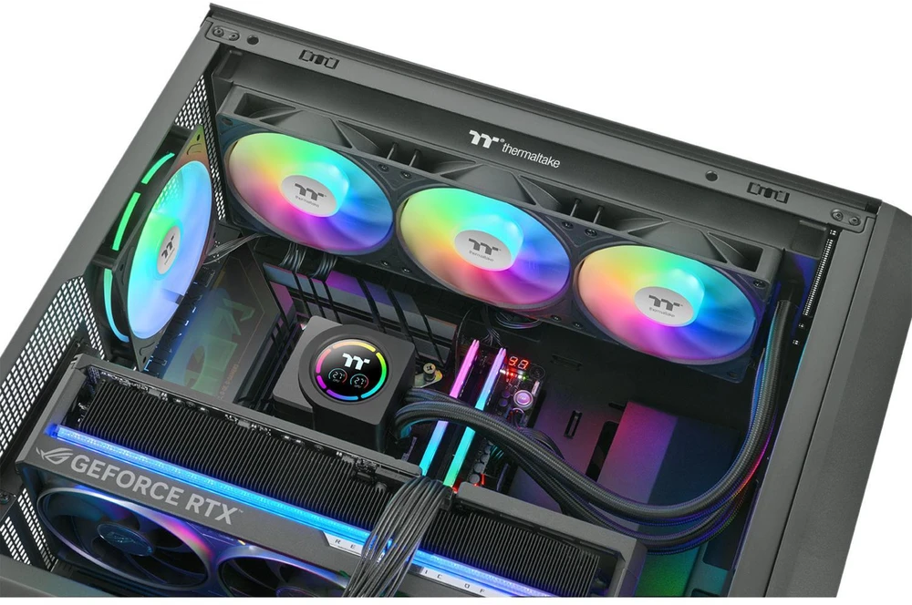 Thermaltake LB360-S ARGB LCD Edition CL-W506-PL12SW-A, skysčio aušinimo sistema, 3x 120mm radiatorius, 700-1900 aps./min., 33,8 dB