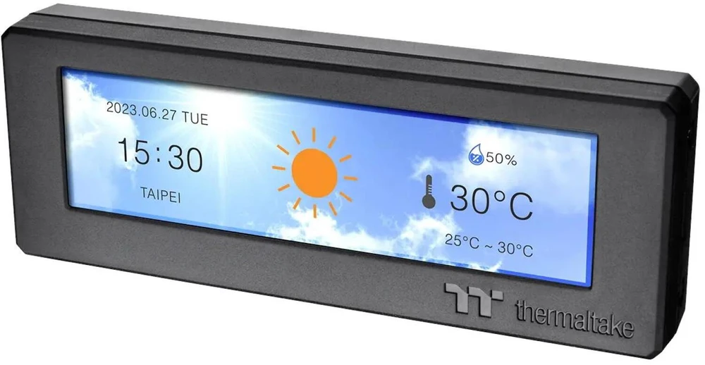 Thermaltake AC-073-OO1NAN-A1, universalus, LCD ekrano rinkinys, juodas, 5 V, 14 W, 18 mm