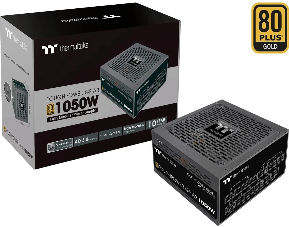 Thermaltake TOUGHPOWER GF A3 maitinimo blokas 1050 W 24 kontaktų ATX ATX Juodas