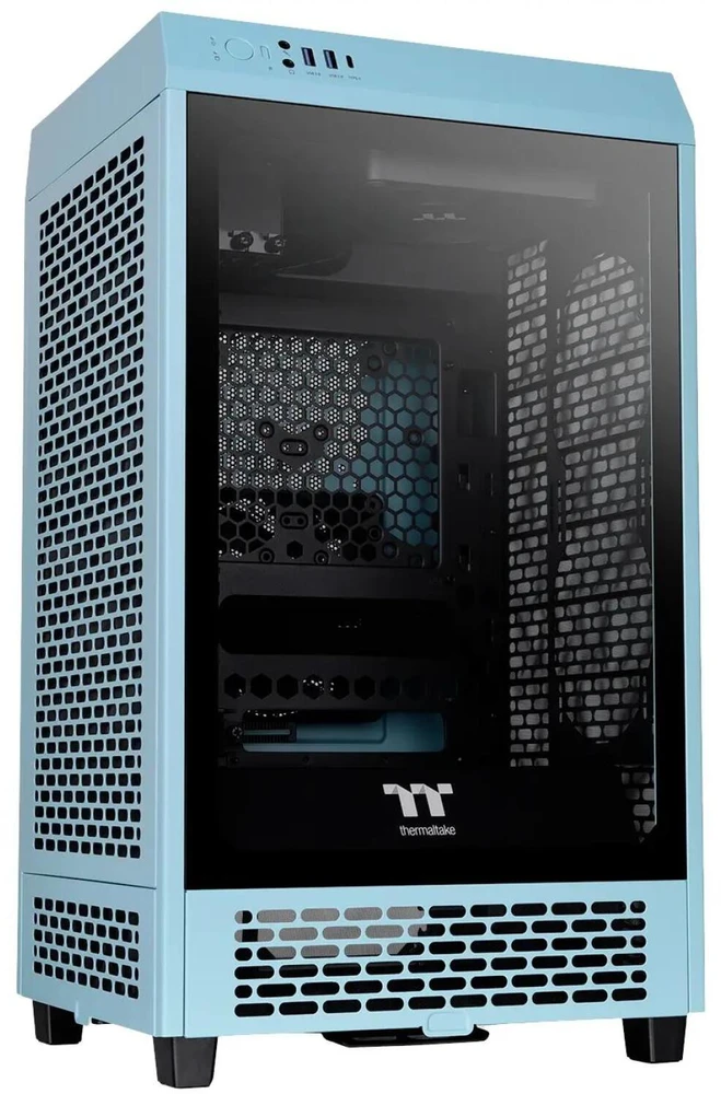 Mini Thermaltake The Tower 200 TG turkio spalvos