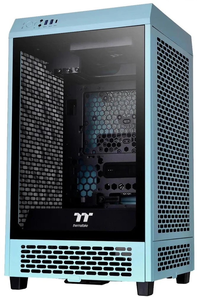 Mini Thermaltake The Tower 200 TG turkio spalvos