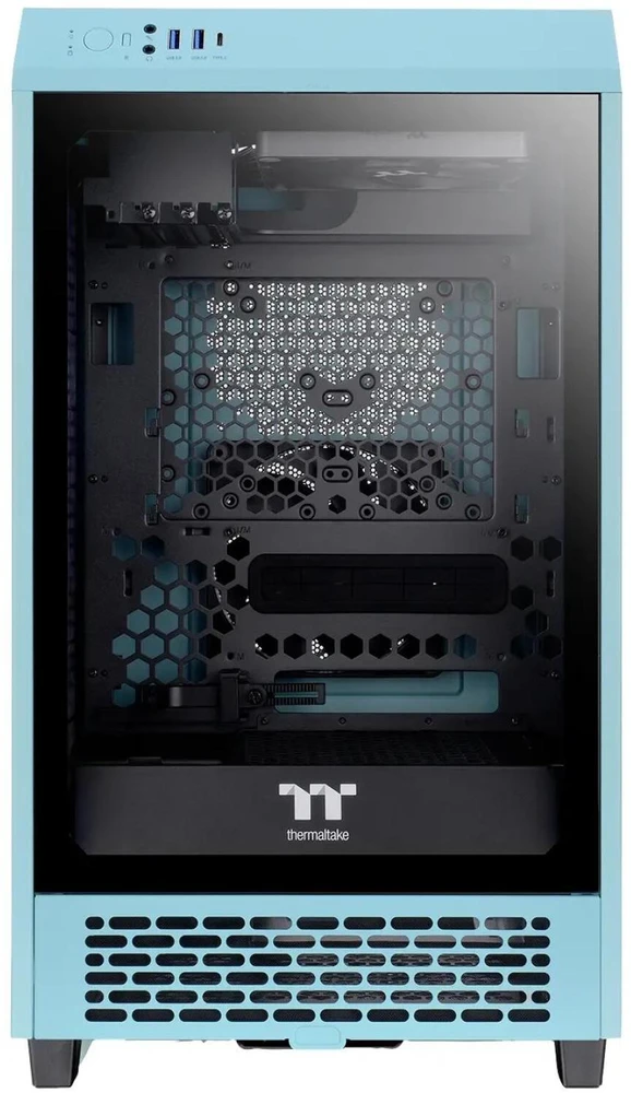 Mini Thermaltake The Tower 200 TG turkio spalvos