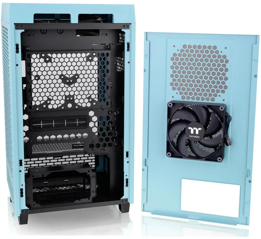 Mini Thermaltake The Tower 200 TG turkio spalvos
