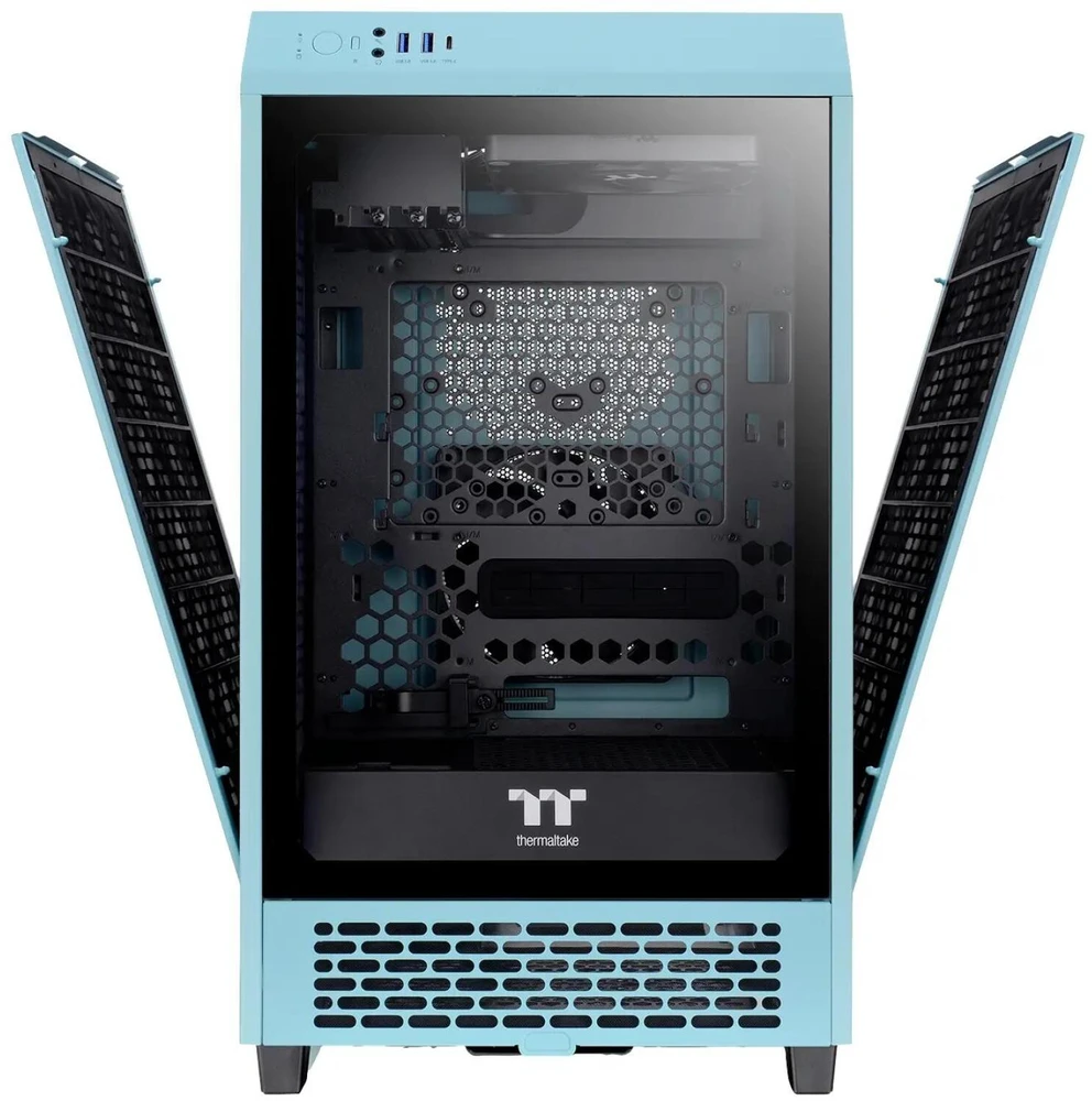 Mini Thermaltake The Tower 200 TG turkio spalvos