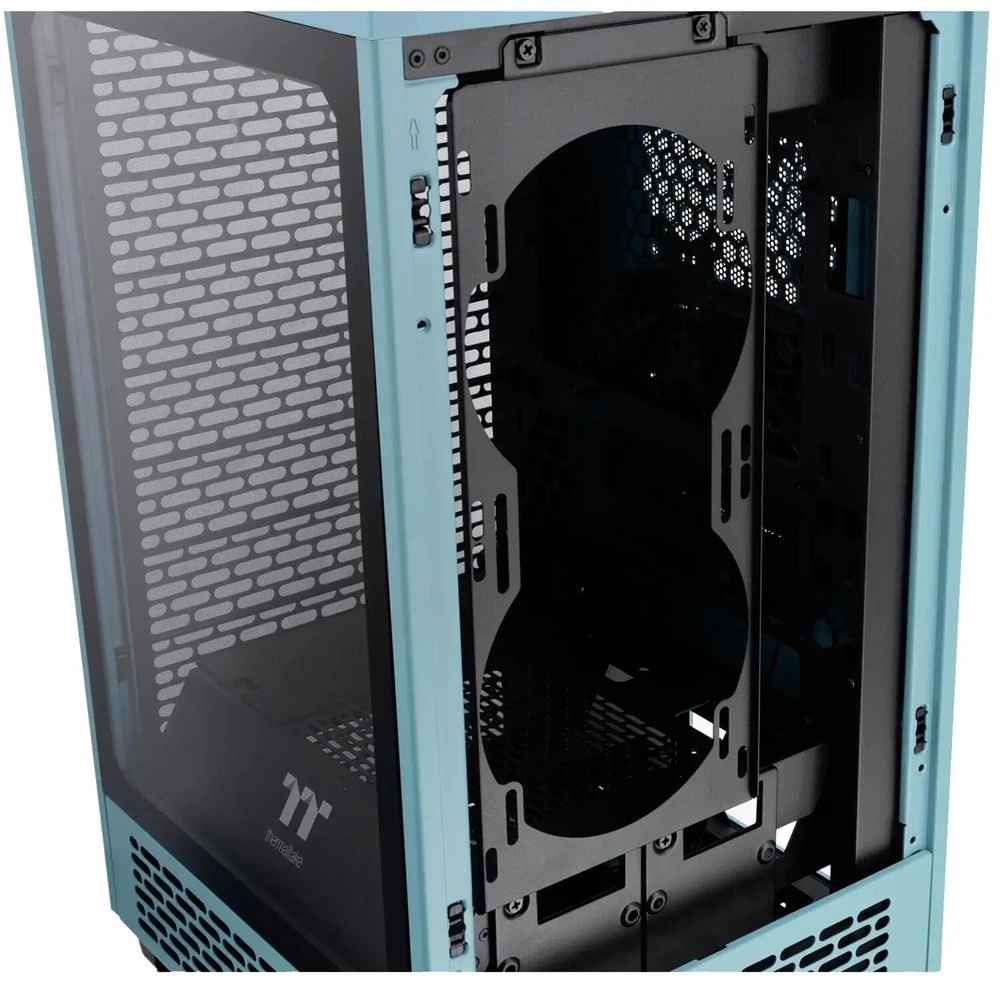 Mini Thermaltake The Tower 200 TG turkio spalvos