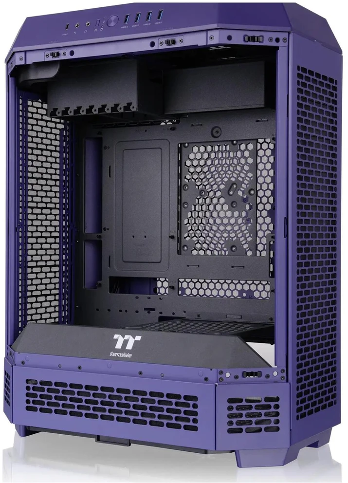 „Thermaltake The Tower 600“, bokšto formos korpusas – violetinis, grūdintas stiklas x 3