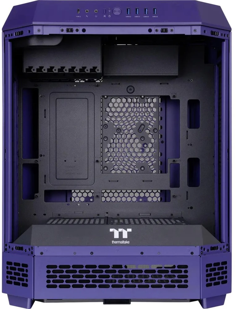 „Thermaltake The Tower 600“, bokšto formos korpusas – violetinis, grūdintas stiklas x 3