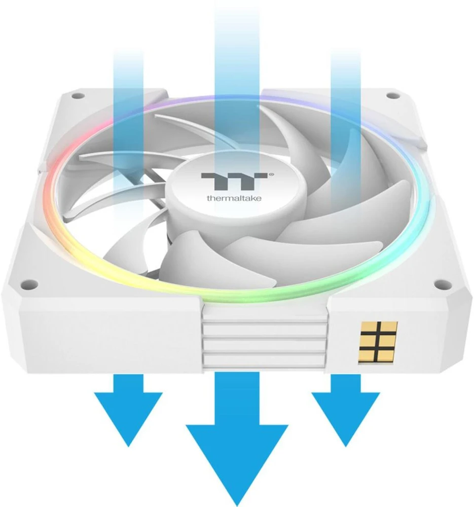 120mm Thermaltake TS120 EX RGB Baltas 3Pack Fan Baltas