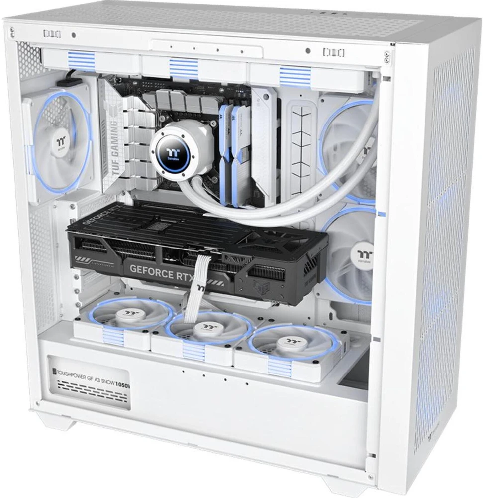 140mm Thermaltake TS140 EX RGB Baltas 3Pack Fan Baltas