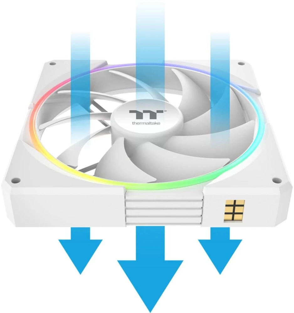 140mm Thermaltake TS140 EX RGB Baltas 3Pack Fan Baltas